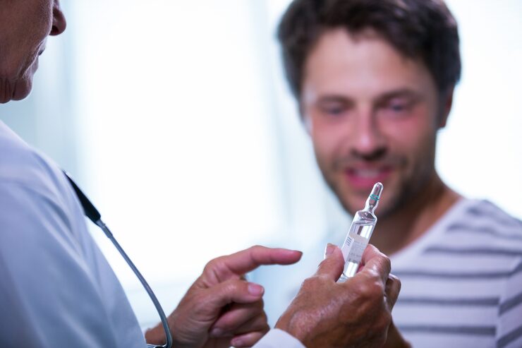 Doctor showing the treatment